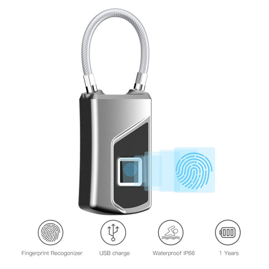 Cadenas Intelligent Électrique Anti-vol Étanche avec Empreinte Digitale et Chargement USB Anytek, Sans Mot de Passe, Dimensions : 3,2 cm × 3,5 cm × 9 cm