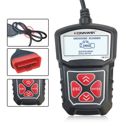 KONNWEI KW309 V309 V310 MS309 Lecteur de code OBD2 Outil de diagnostic (Noir)