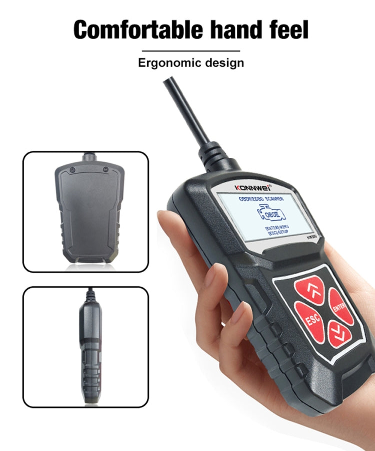 KONNWEI KW309 V309 V310 MS309 Lecteur de code OBD2 Outil de diagnostic (Noir)