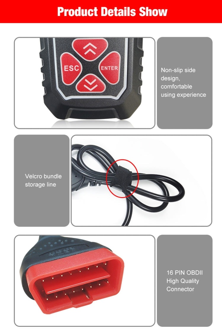 KONNWEI KW309 V309 V310 MS309 Lecteur de code OBD2 Outil de diagnostic (Noir)