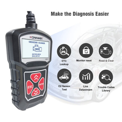 KONNWEI KW309 V309 V310 MS309 Lecteur de code OBD2 Outil de diagnostic (Noir)