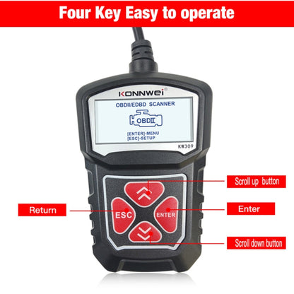 KONNWEI KW309 V309 V310 MS309 Lecteur de code OBD2 Outil de diagnostic (Noir)