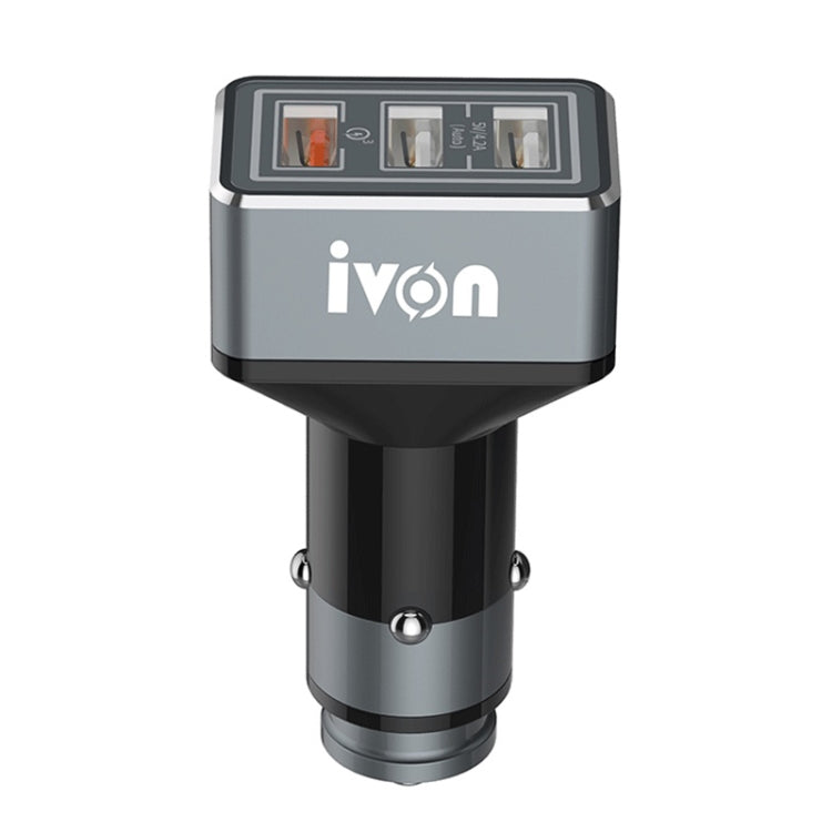 Chargeur de voiture USB double IVON CC36 39W 7.2A QC 3.0 avec lumière ambiante