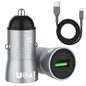 IVON CC39 18W 3.1A QC 3.0 Chargeur de voiture USB + Câble de charge rapide USB vers USB-C / Type-C 1m