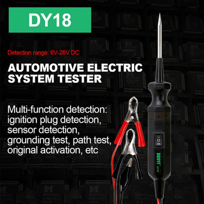 Sonde de testeur de circuit automobile DUOYI DY18 Outil de diagnostic 12V 24V Voltmètre de courant
