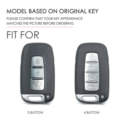 Hallmo Car Cowhide Leather Key Protective Cover Key Case for KIA K2 / K3 / K5 3-button(Brown)