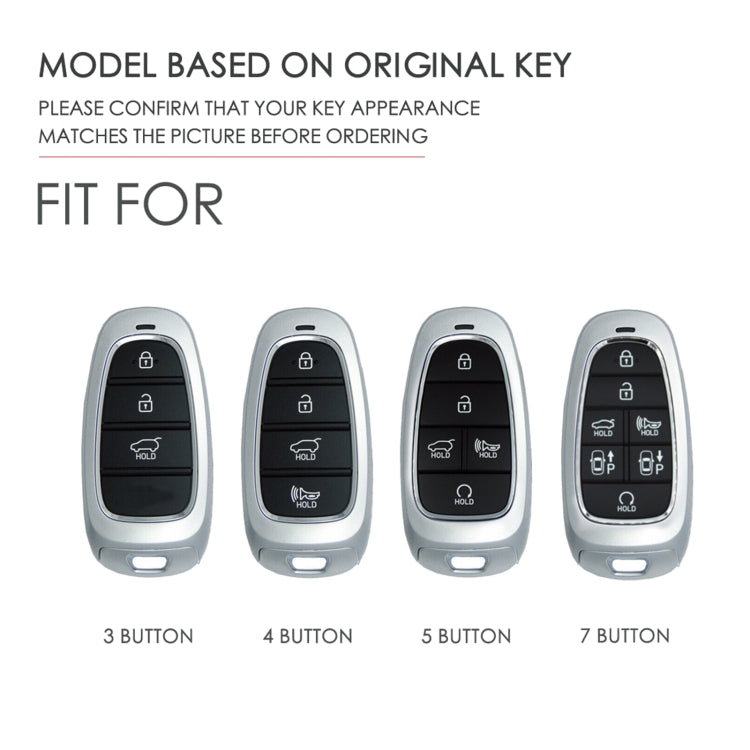 Hallmo Car Couvercle de protection de clé en cuir de vachette Étui à clés pour Hyundai 5 boutons (noir)