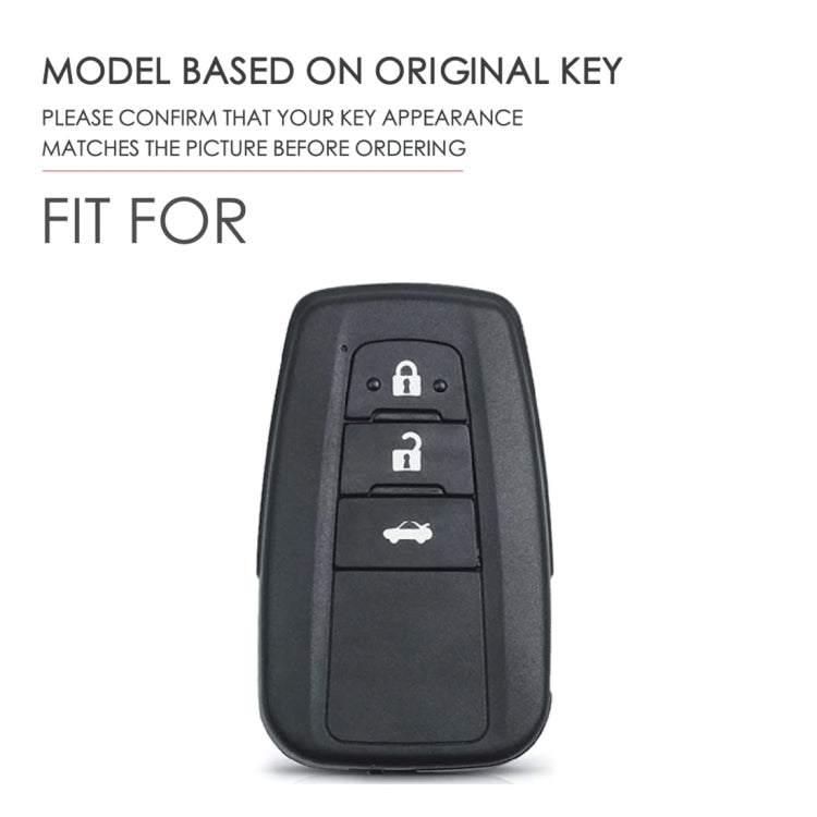Hallmo Car Female Style Cowhide Leather Key Protective Cover for Toyota(Sky Blue)