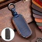 Hallmo Housse de protection en cuir de vachette pour clé de voiture KIA (Bleu)