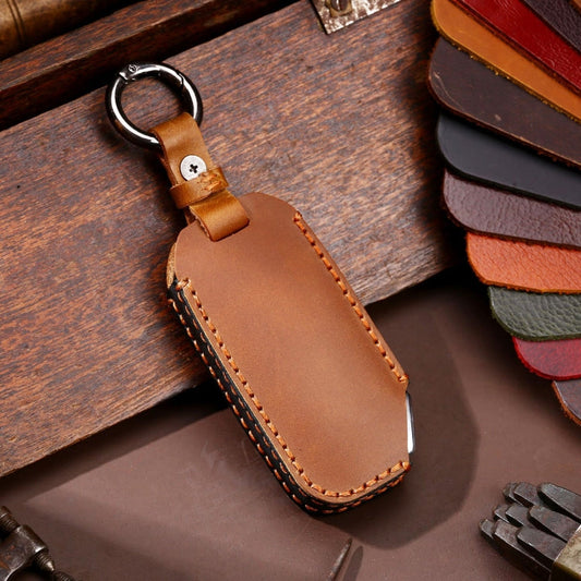 Hallmo Étui de protection en cuir de vachette pour clés de voiture KIA (marron)