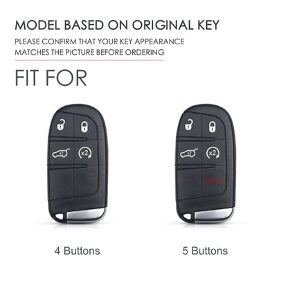 Hallmo Car Genuine Leather Key Protective Cover for Jeep Compass 5-button(Brown)