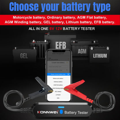 KONNWEI BK100 X431 BST360 Car Bluetooth Battery Tester (Black)