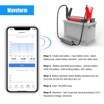KONNWEI BK100 X431 BST360 Car Bluetooth Battery Tester(Silver)