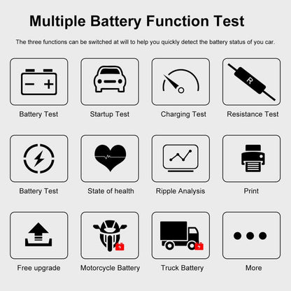 KONNWEI KW720 Car 3.2 inch 6V-24V Lead-acid Battery Tester with Printer