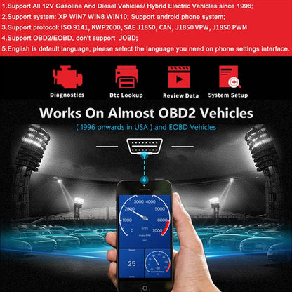 KONNWEI KW901 Android Phone OBD2 Car Bluetooth 5.0 Diagnostic Scan Tools(Red)