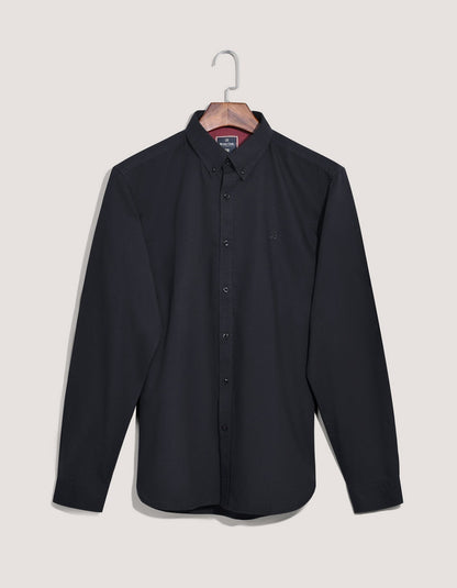 Black Long Sleeve Button Down Casual Shirt