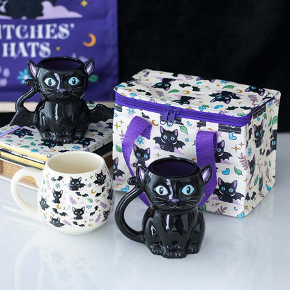 Gothic Gifts Cute and Creepy Cat Print Lunch Bag