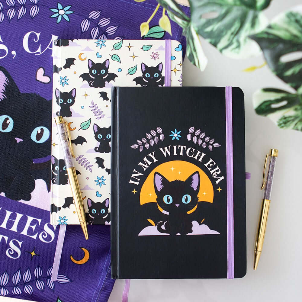 Gothic Gifts In My Witch Era A5 Notebook with Amethyst Pen