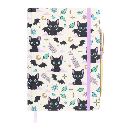 Gothic Gifts Cute and Creepy Print A5 Notebook with Amethyst Pen