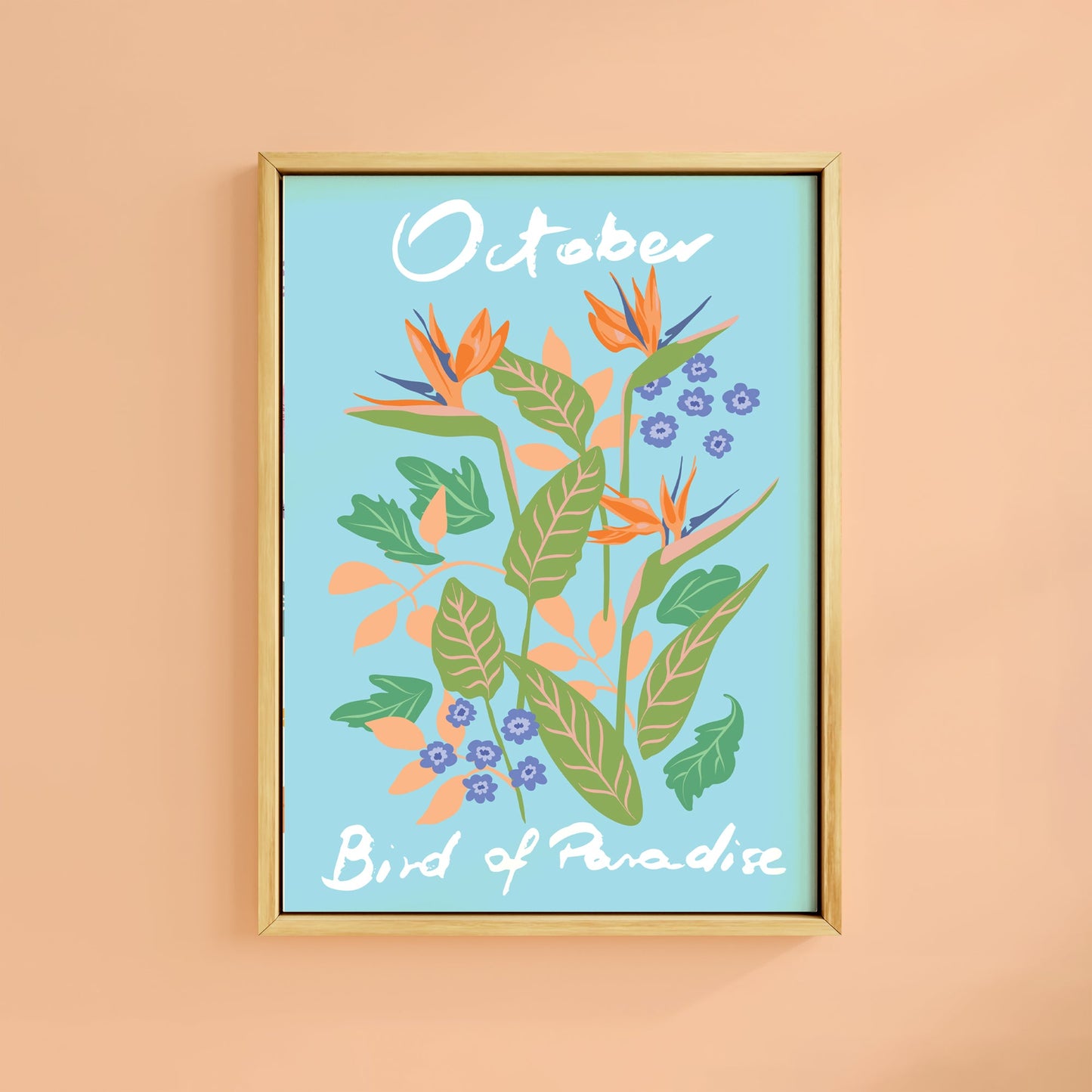 OCTOBER BIRD OF PARADISE BIRTH FLOWER PRINT