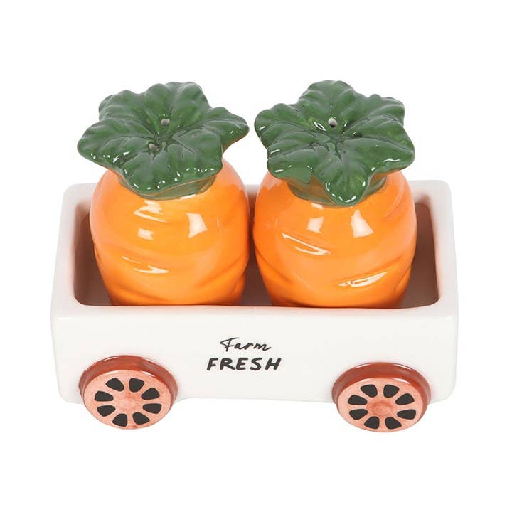 Carrot Patch Salt and Pepper Shakers in Wagon giftbox