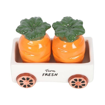 Carrot Patch Salt and Pepper Shakers in Wagon giftbox