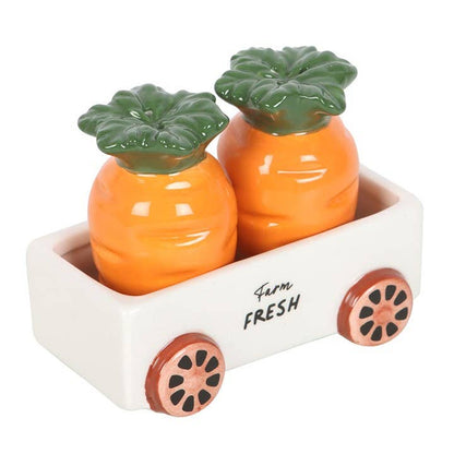 Carrot Patch Salt and Pepper Shakers in Wagon giftbox