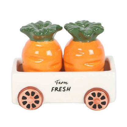 Carrot Patch Salt and Pepper Shakers in Wagon giftbox