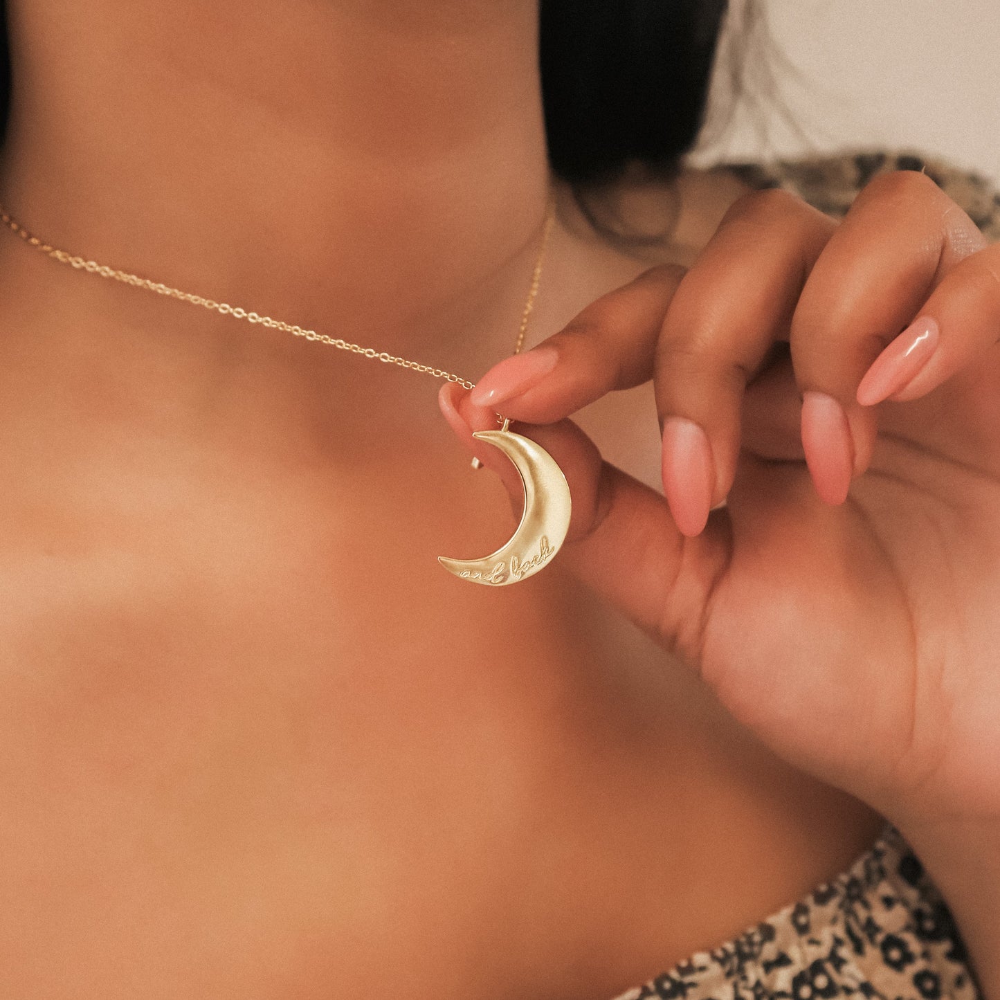 Cherish To The Moon & Back Necklace | 18k Gold Plated