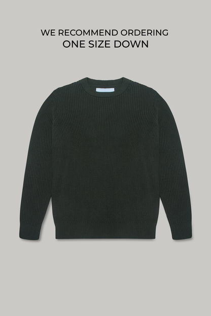 J Hailey Crew Knit - Dark Olive