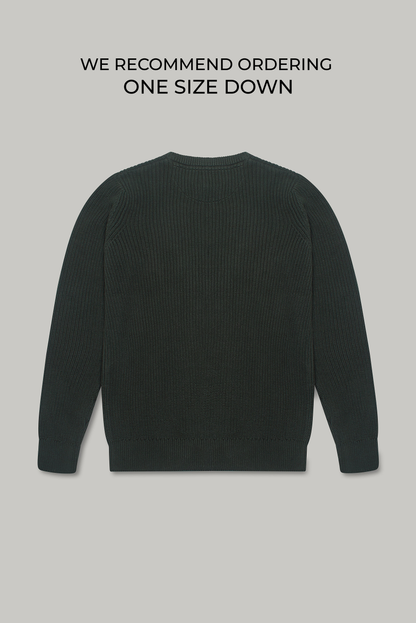 J Hailey Crew Knit - Dark Olive