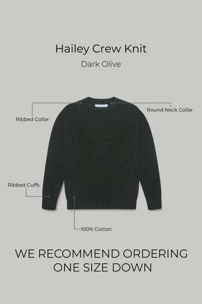 J Hailey Crew Knit - Dark Olive