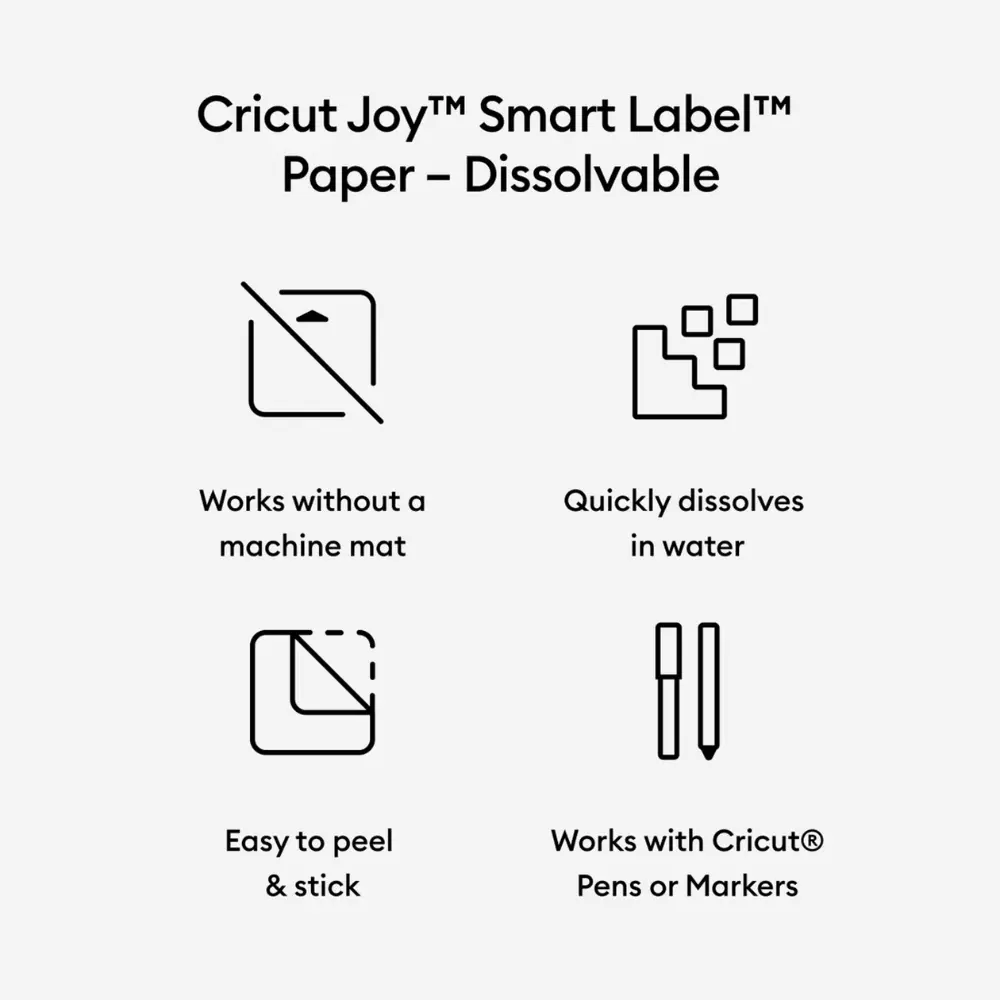 Cricut Joy • Smart Labels Dissolvable 91x14cm 1 Sheet White