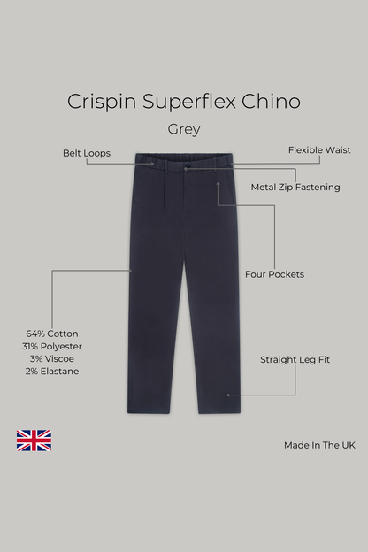 Crispin Superflex Chino - Grey