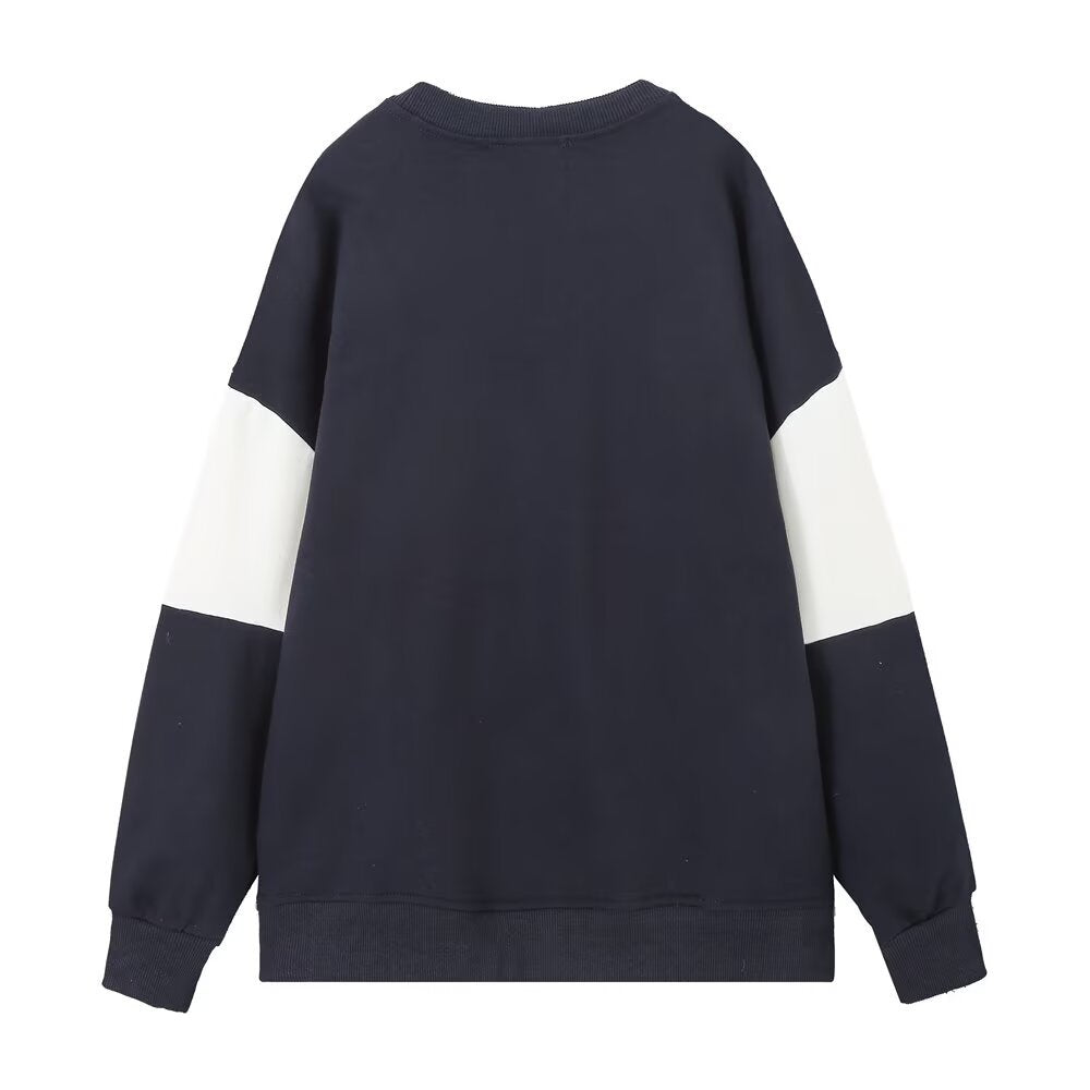 Simple and versatile text embroidered hoodie