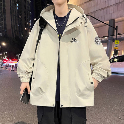 Men's Simple Casual Hooded Loose Jacket