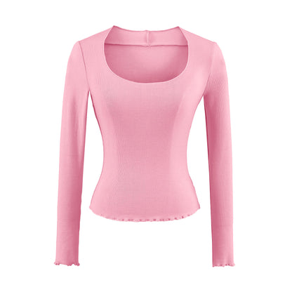 Women's U-Neck Long Sleeve T-Shirt
