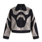 Wave Color Block Cargo Distressed Wash Short Jacket