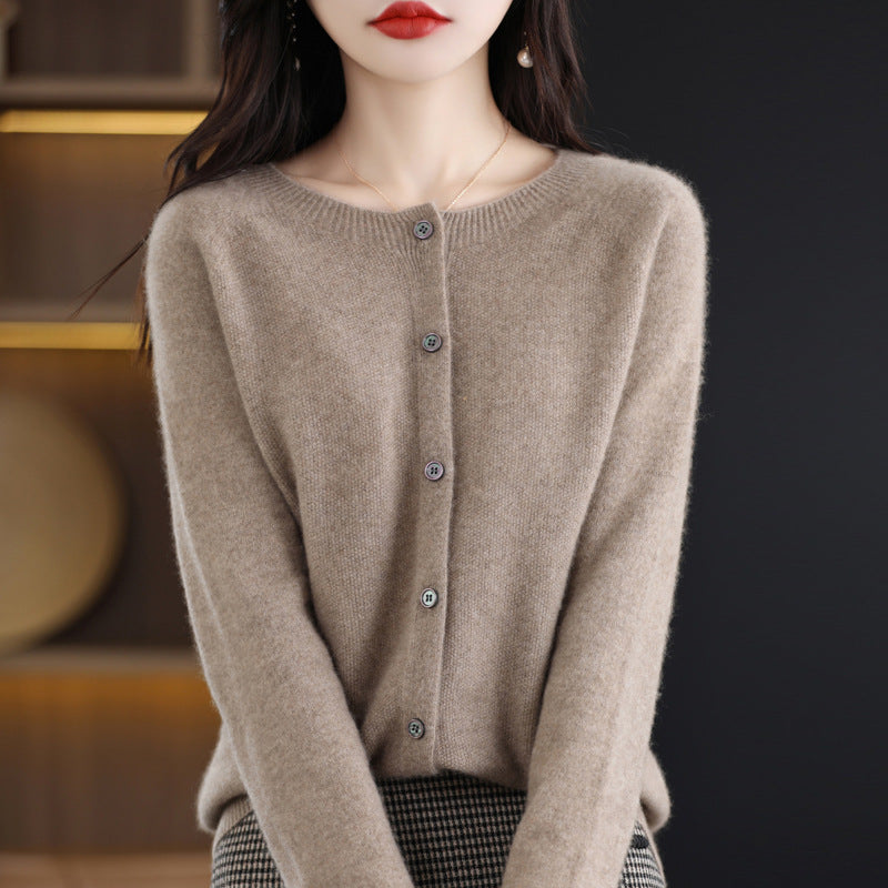 Osmanthus needle wool sweater women's knitted cardigan