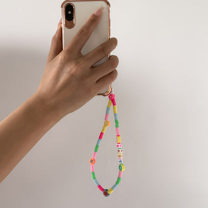 geometric soft ceramic pendant rope chain