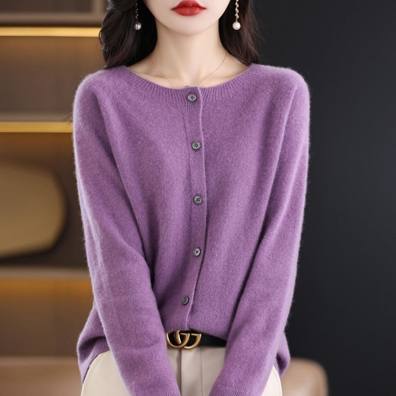 Osmanthus needle wool sweater women's knitted cardigan