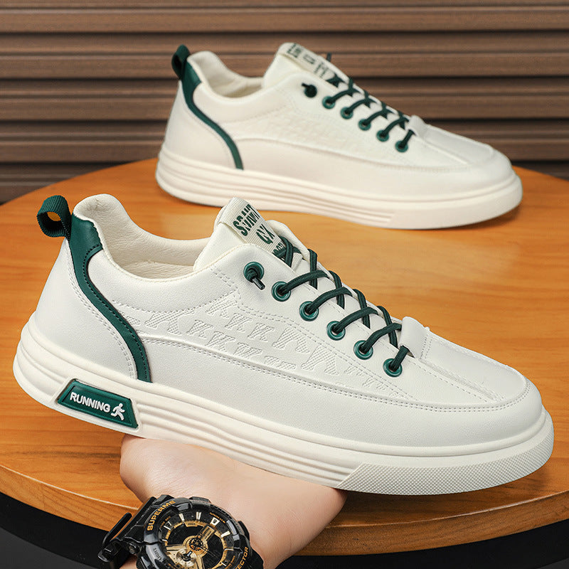 white leather shoes