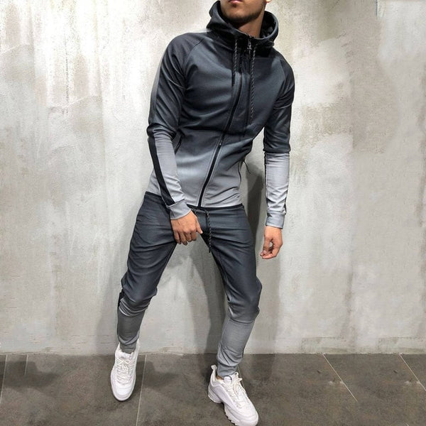 Men's Printed Zip Tracksuit Set