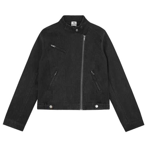 Women's cropped moto jacket - view 2
