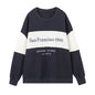 Simple and versatile text embroidered hoodie