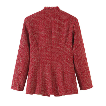Pocket woolen suit jacket for women