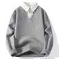 Men's Premium Fake Two-Piece Lapel Knit Sweater