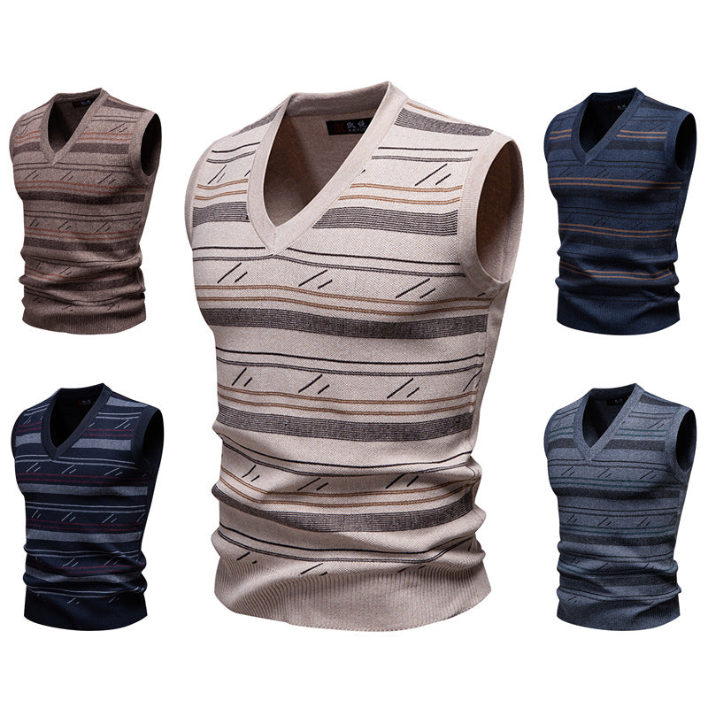 Sweater Knitwear Youth V-neck Pullover Casual Vest