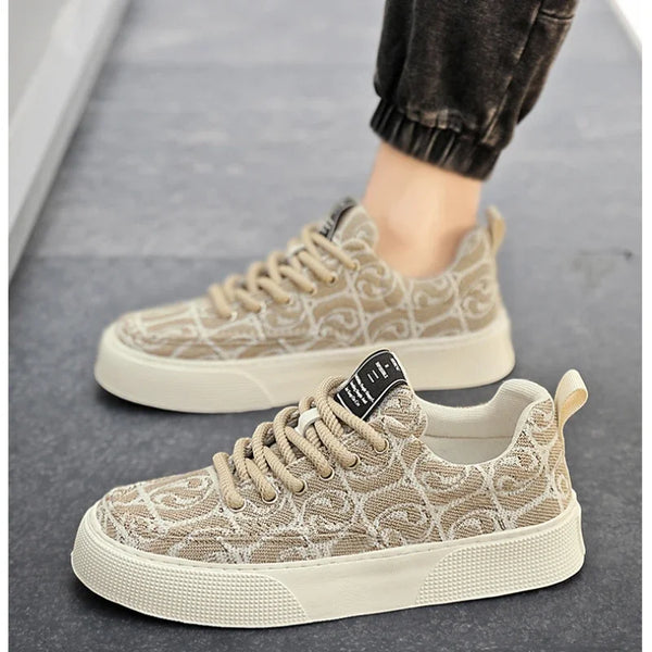 Men's Graffiti-Print Canvas Sneakers