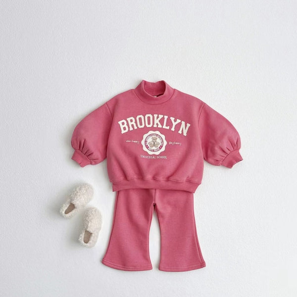 Kids' Letter-Print Hoodie & Flared Pants Set